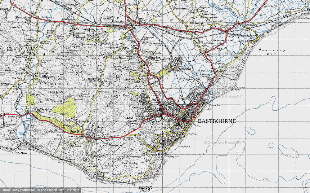 Old Map of Eastbourne, 1940 in 1940