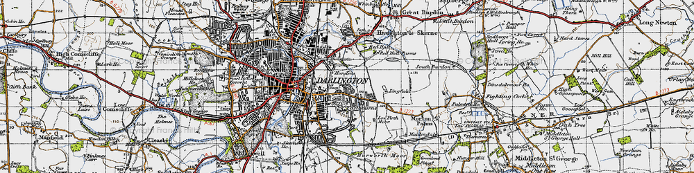 Old map of Eastbourne in 1947