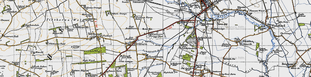 Old map of Sunderlandwick Hall in 1947