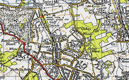 Old map of Eastbury in 1945
