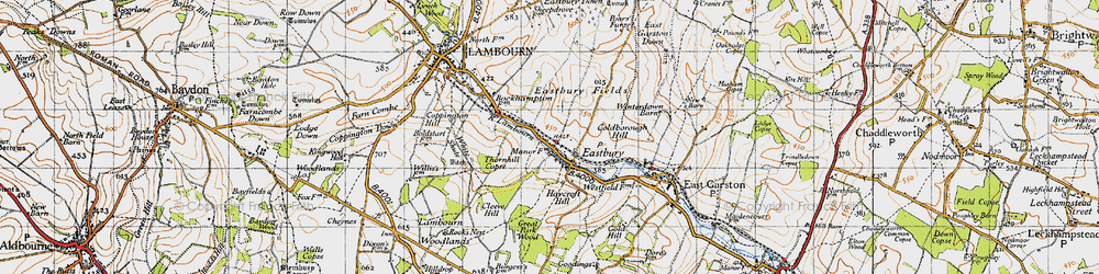 Old map of Eastbury in 1947