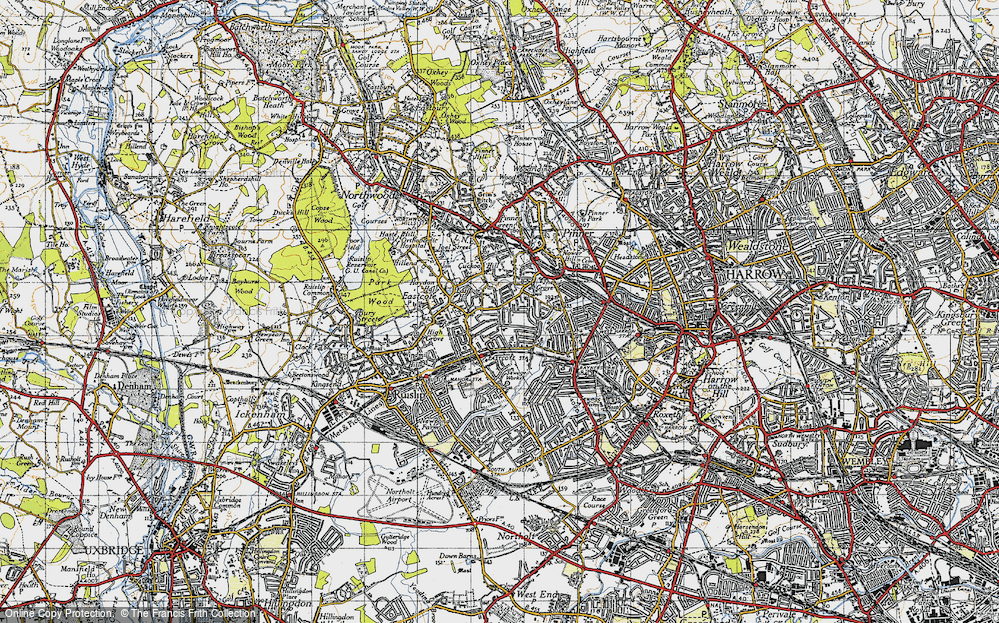 Old Map of Eastcote, 1945 in 1945