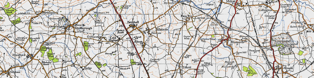 Old map of Eastcote in 1946