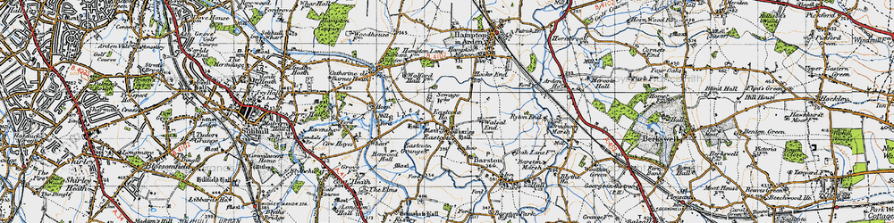 Old map of Eastcote in 1947