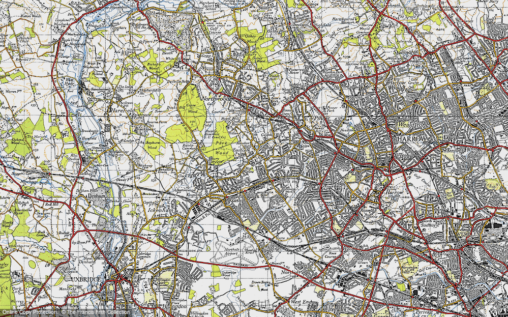 Old Map of Eastcote Village, 1945 in 1945