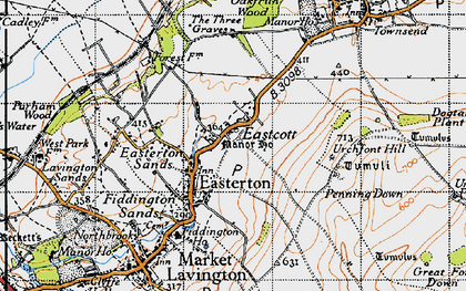 Old map of Eastcott in 1940