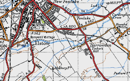 Old map of Eastcotts in 1946