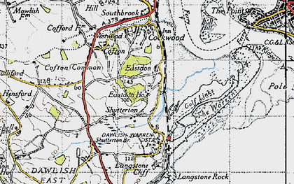Old map of Eastdon in 1946