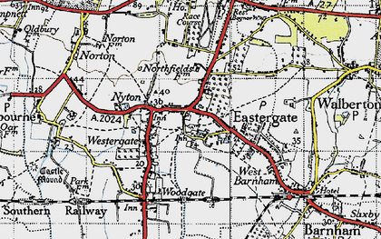 Old map of Eastergate in 1945