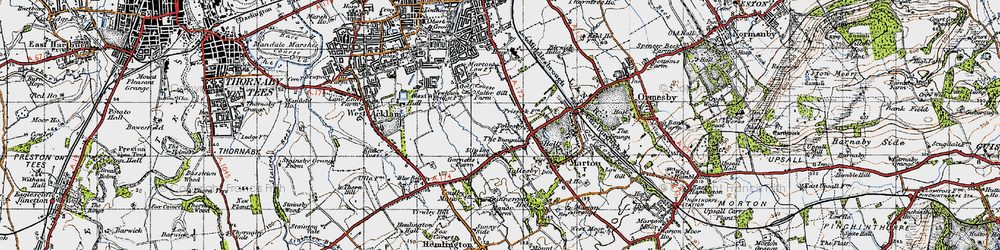Old map of Easterside in 1947