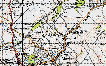 Old map of Easterton Sands in 1940