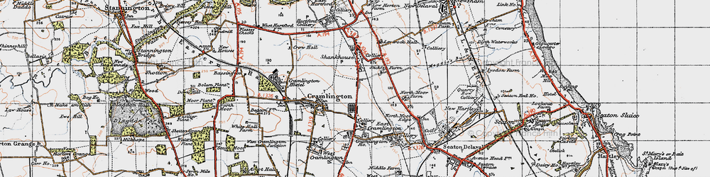 Old map of Shankhouse in 1947