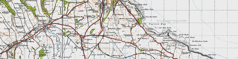 Old map of White Nab in 1947
