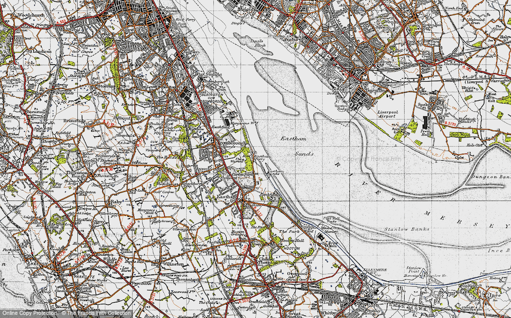Old Map of Eastham Ferry, 1947 in 1947