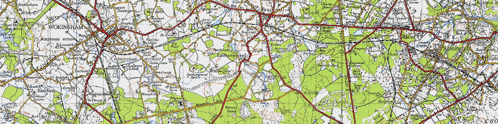 Old map of Easthampstead in 1940