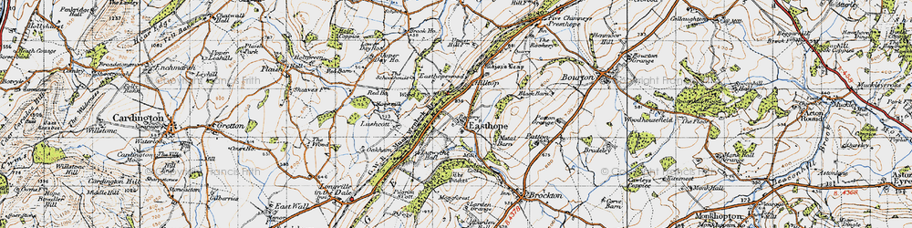 Old map of Easthope in 1947