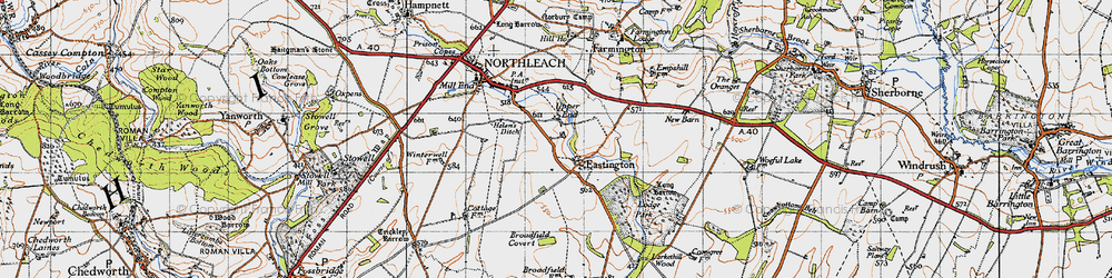 Old map of Eastington in 1946