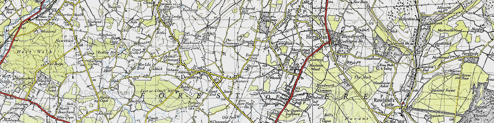 Old map of Eastland Gate in 1945