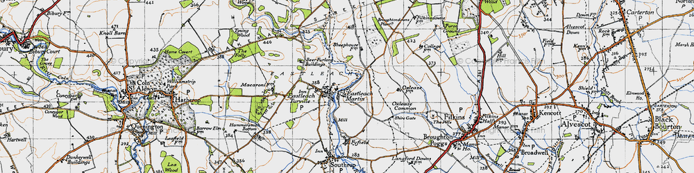 Old map of Broughtondowns Plantation in 1947