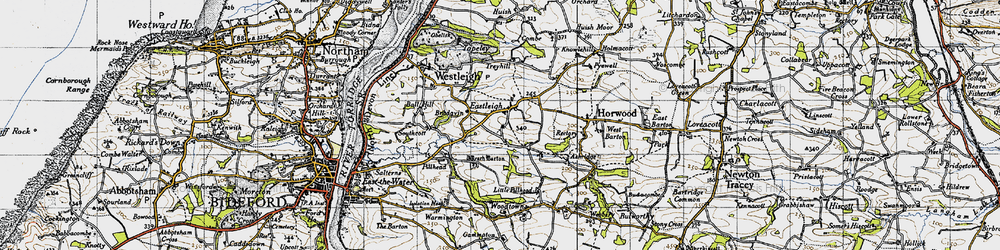 Old map of Bradavin in 1946