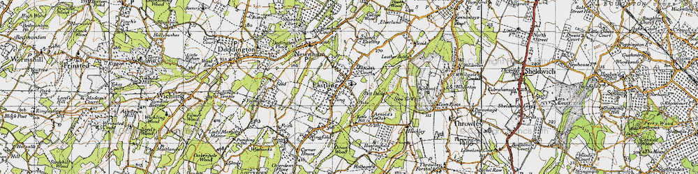 Old map of Eastling in 1946