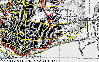 Old map of Eastney in 1945