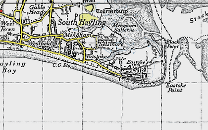 Old map of Eastoke in 1945
