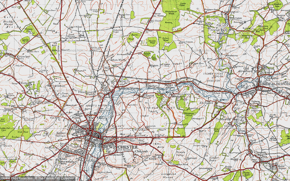 Old Map of Easton, 1945 in 1945