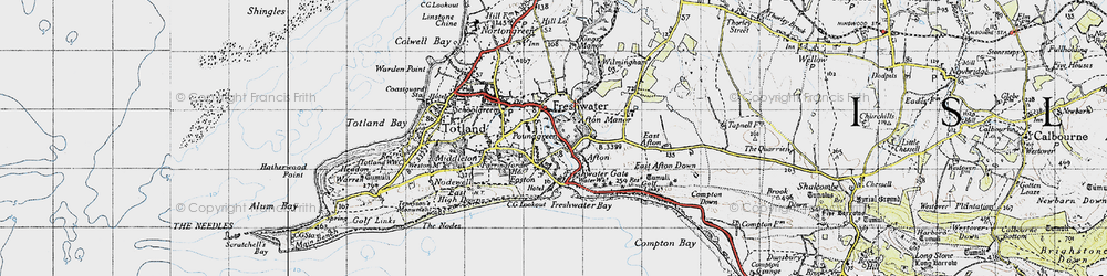 Old map of Easton in 1945