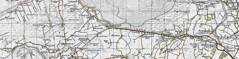 Old map of Easton in 1947