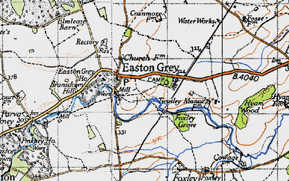 Old map of Easton Grey in 1946