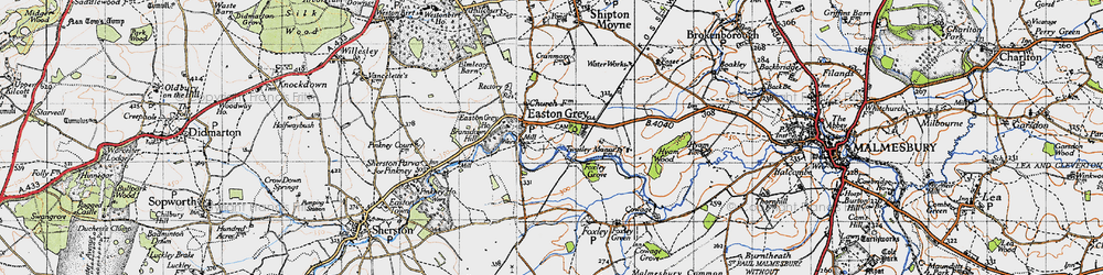 Old map of Easton Grey in 1946