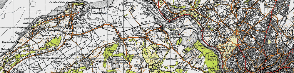 Old map of Easton-in-Gordano in 1946