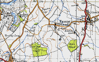 Old map of Easton Maudit in 1946