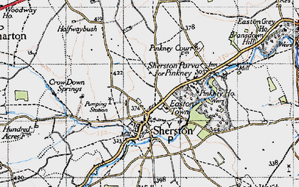 Old map of Easton Town in 1946