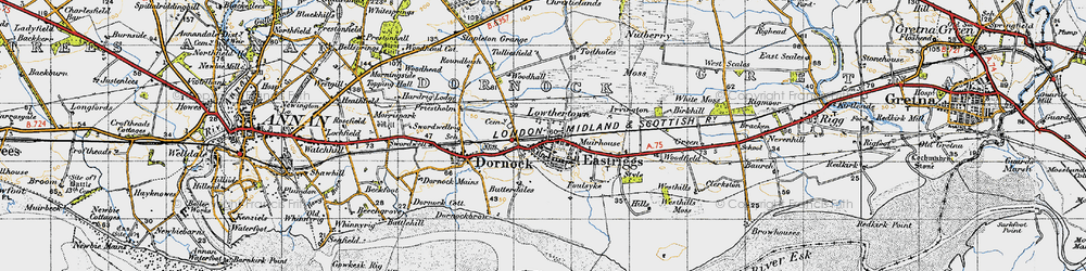 Old map of Eastriggs in 1947