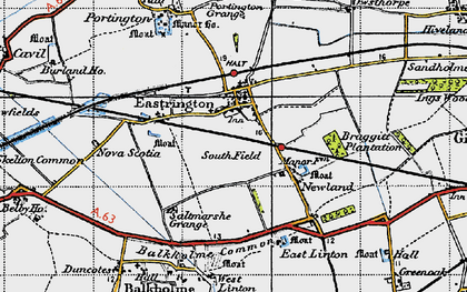 Old map of Eastrington in 1947