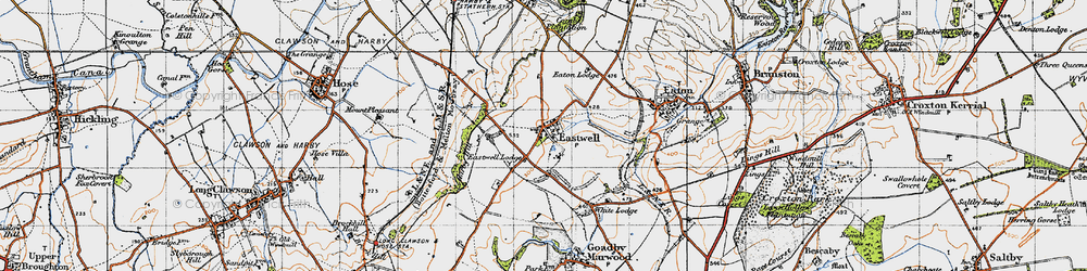 Old map of Eastwell in 1946