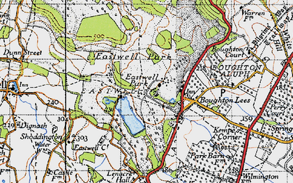 Old map of Eastwell Park in 1940