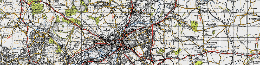 Old map of Eastwood in 1947