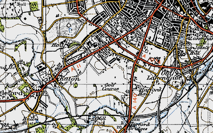 Old map of Eaton in 1945