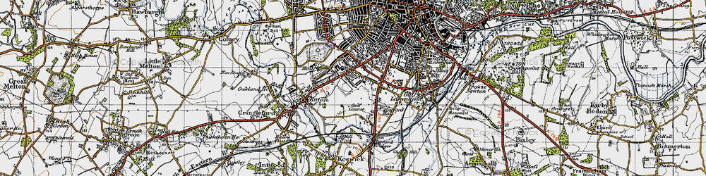 Old map of Eaton in 1945