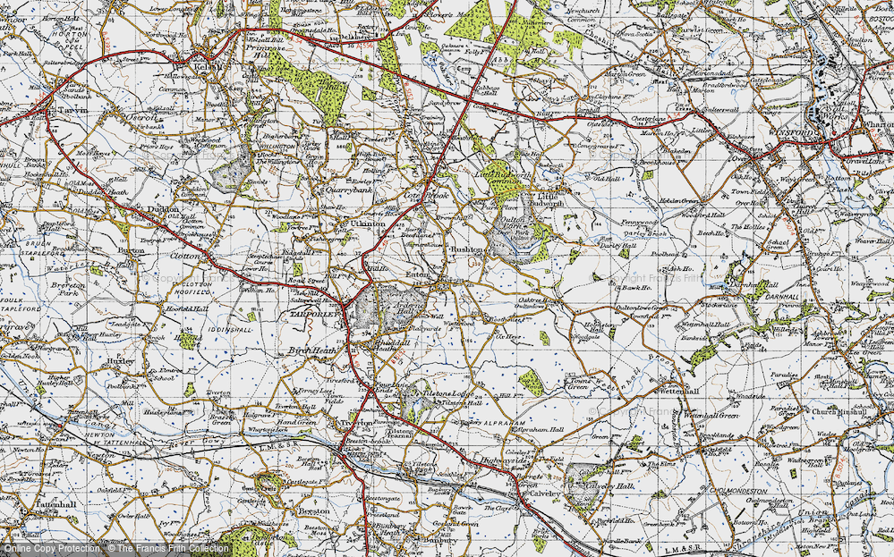 Old Map of Historic Map covering Brownhill in 1947