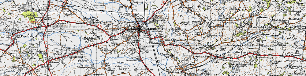 Old map of Broadward Br in 1947