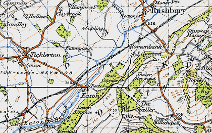 Old map of Eaton in 1947