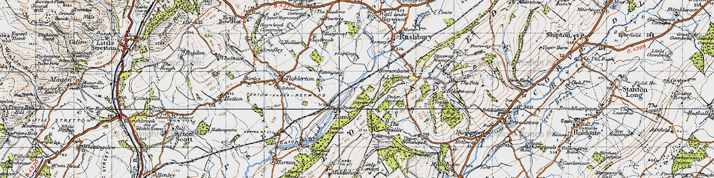Old map of Eaton in 1947