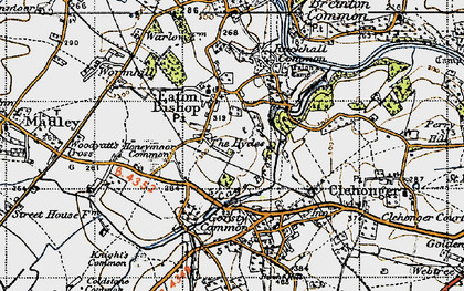 Old map of Eaton Bishop in 1947