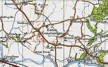 Old map of Eaton Constantine in 1947