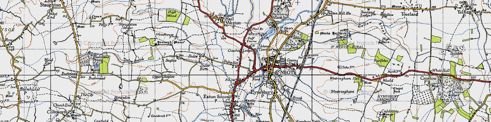 Old map of Eaton Ford in 1946
