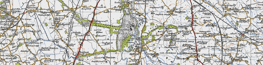 Old map of Eaton Hall in 1947